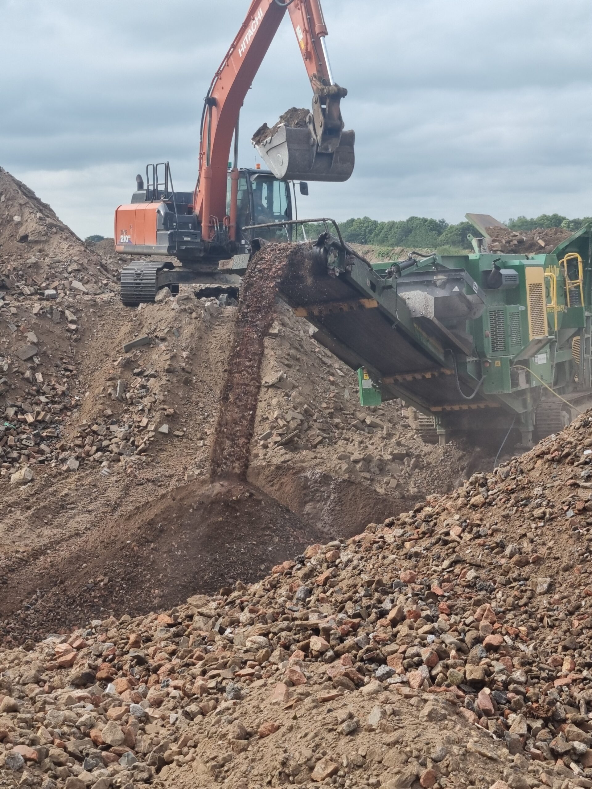 aggregates being crushed